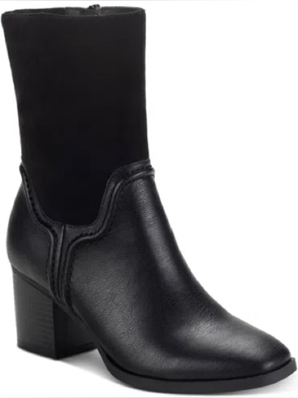 ♥️♥️ Style & Co. Women's Queenyy Mid Shaft Boots - Black Leather Micro